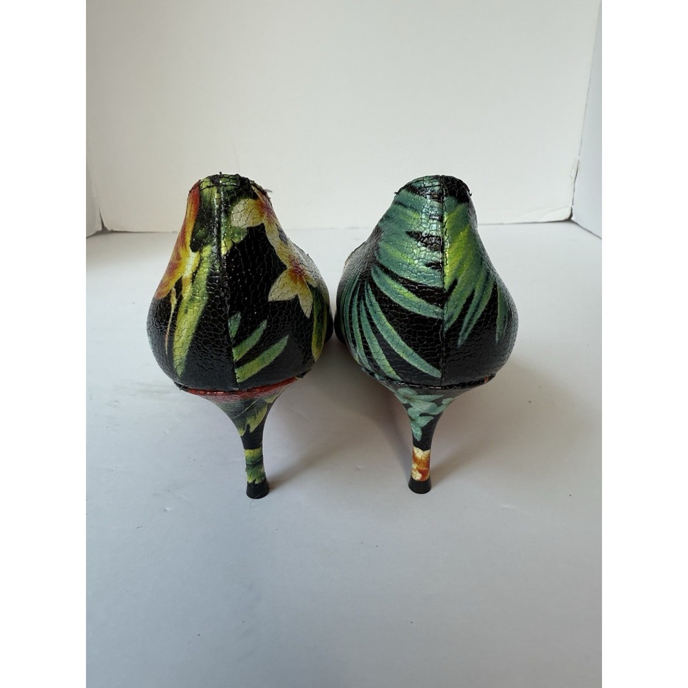 Christian Louboutin Pigalle Follies 55 Calf Hawaii Tropical Floral Heels SZ 38.5 - Picture 6 of 9